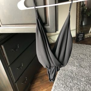 Deep V neck body suit